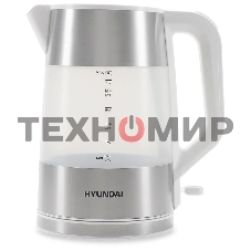 Чайник электрический Hyundai HYK-P4025 1.9 л, 2200 Вт, белый (корпус: пластик)