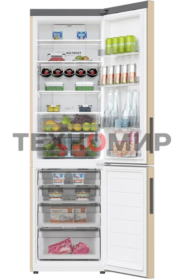 Холодильник Haier C2F637CGGU1 золотистый, двухкамерный, 278/108л, морозилка снизу, No Frost