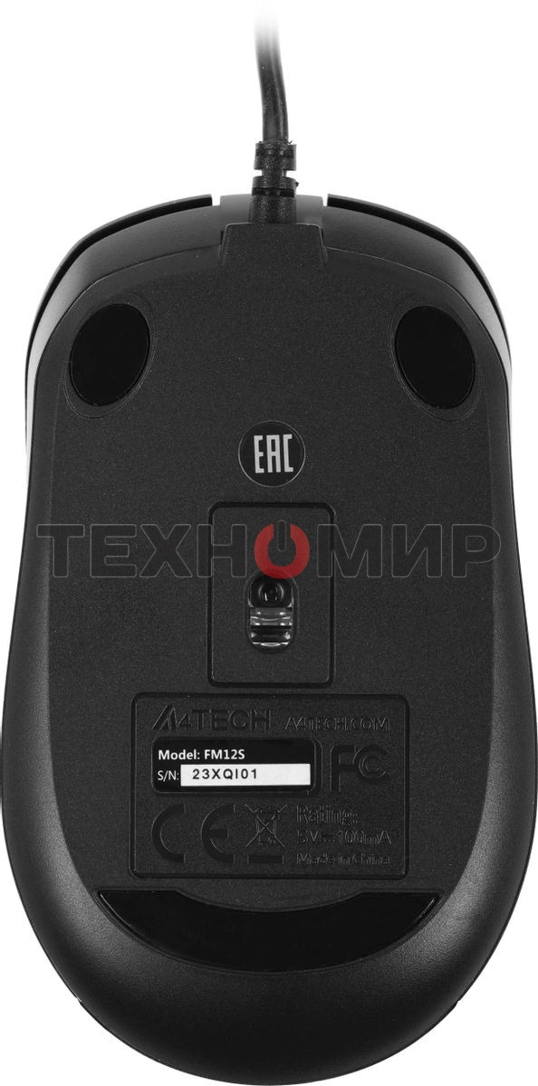 Мышь проводная A4Tech Fstyler FM12S черный, 1200 dpi, USB, кнопки - 3