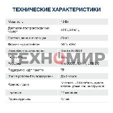 Колонка портативная Hyundai H-PAC220 черный/голубой 10W 1.0 BT/3.5Jack/USB