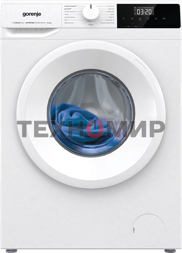 Стиральная машина Gorenje W1NHPI60SCS белый, загрузка фронтальная 6 кг, 1000 об/мин., класс: А
