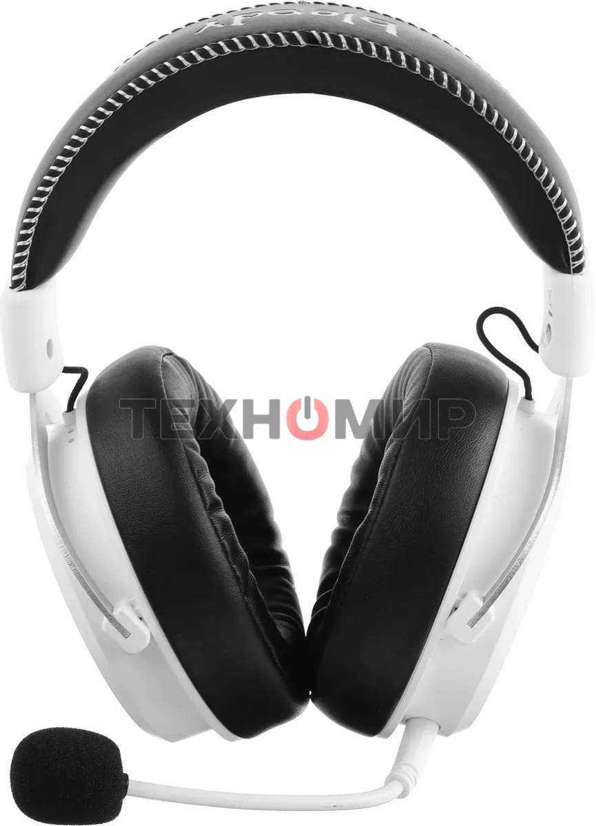 Гарнитура беспроводная/проводная с микрофоном A4Tech Bloody MR590 Sports белый/черный 1.5м мониторные BT/Radio/3.5mm оголовье (MR590+ WIRED/SPORT WHITE)