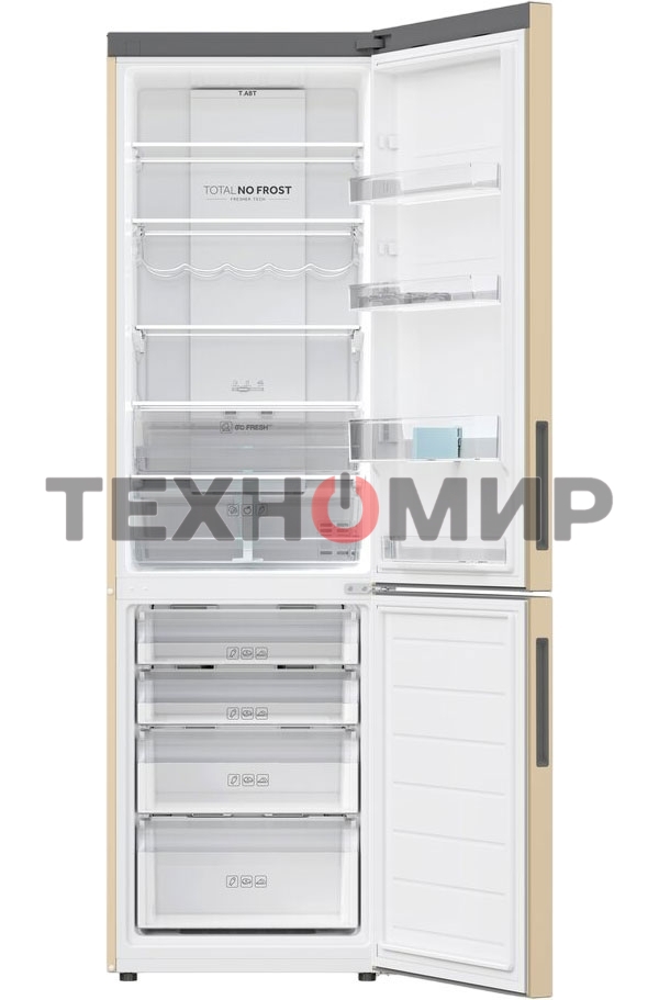 Холодильник Haier C2F637CGGU1 золотистый, двухкамерный, 278/108л, морозилка снизу, No Frost