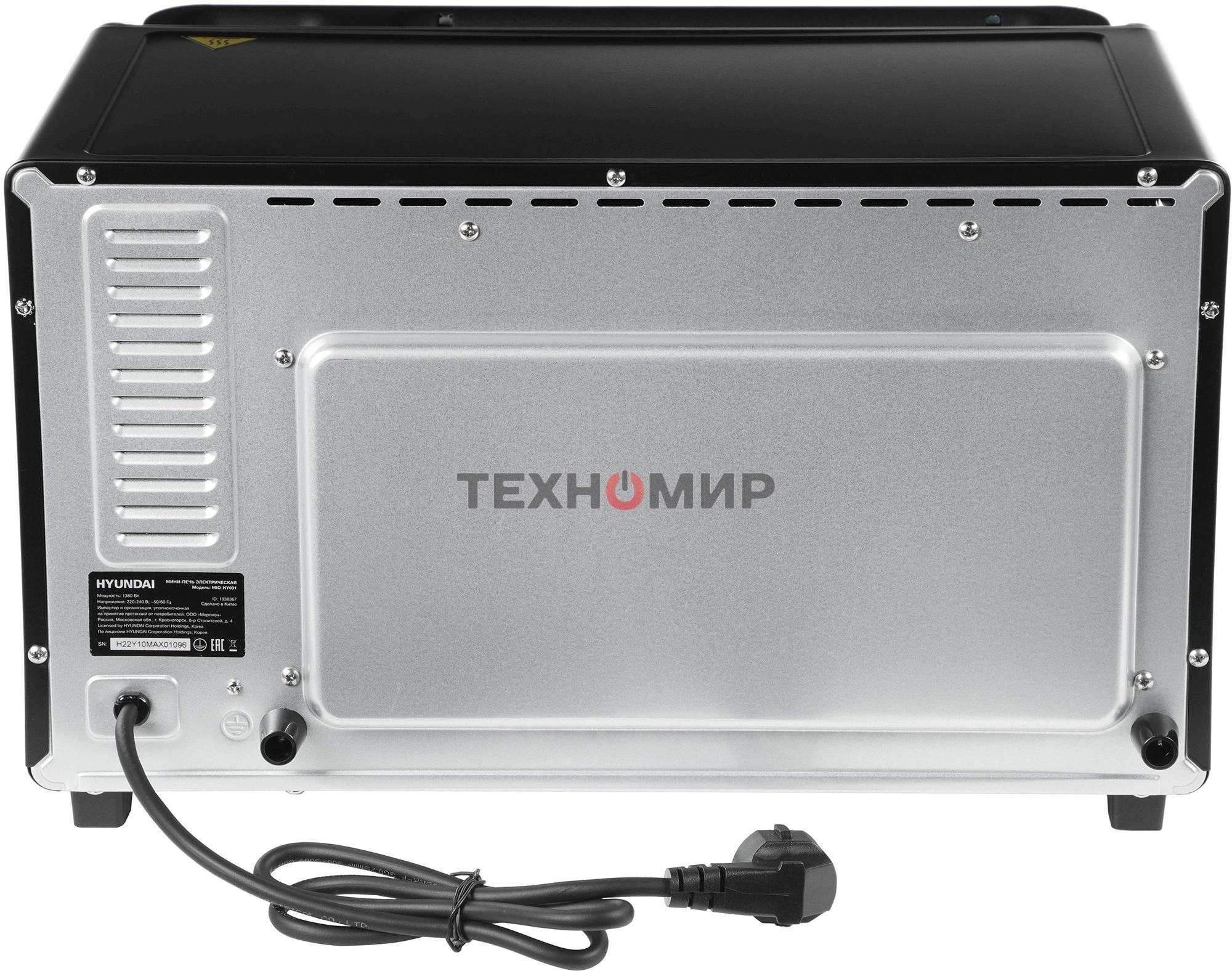 Мини-печь Hyundai MIO-HY091 20 л, 1380 Вт, черный