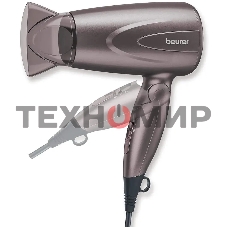 Фен Beurer HC17 серый, 1300 Вт, компактный, ионизация