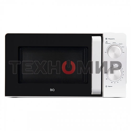 Микроволновая печь BQ MWO-20004SM/W белый, 20 л, 700 Вт, переключатели - поворотный механизм