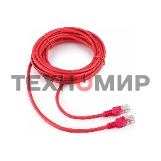 Патч-корд UTP Cablexpert cat.5e, 5м, литой, многожильный (красный)