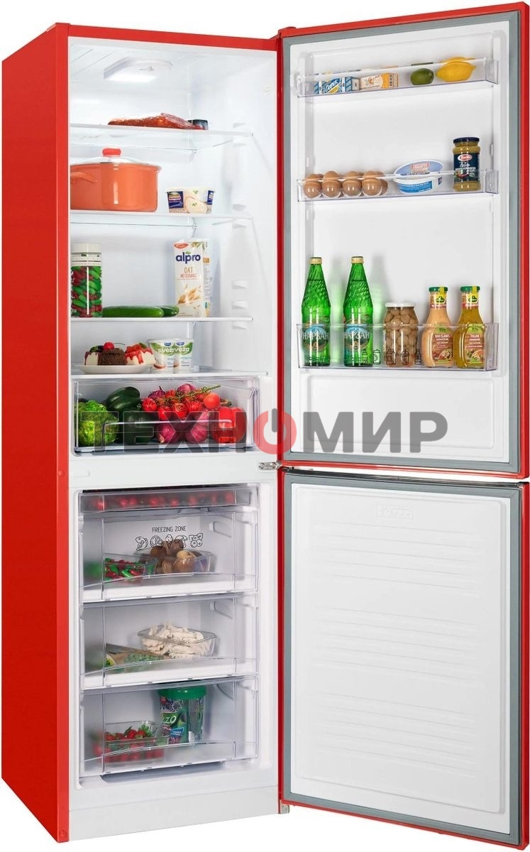 Холодильник Nordfrost NRB 162NF R красный двухкамерный 205/105 л морозилка снизу