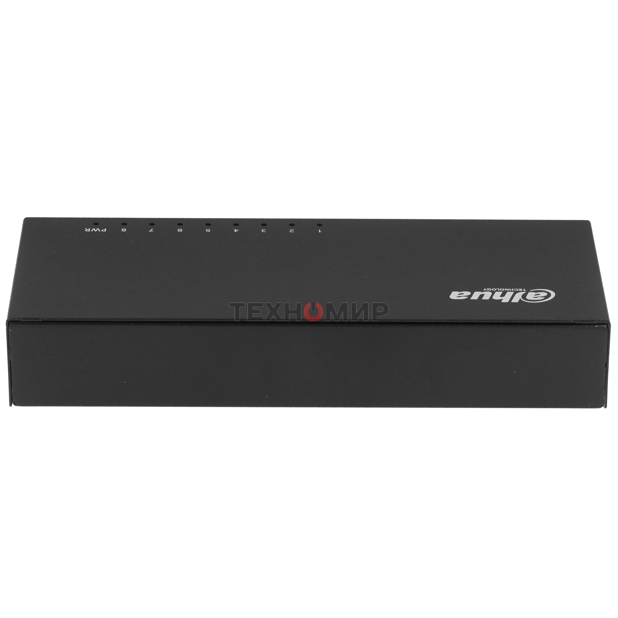 Коммутатор 8-в-1 Dahua DH-PFS3008-8ET/8 портов до 100 Мбит.с/коммутация до 1.6 Gbит.с/неуправляемый/Plug & Play/черный (DH-PFS3008-8ET)