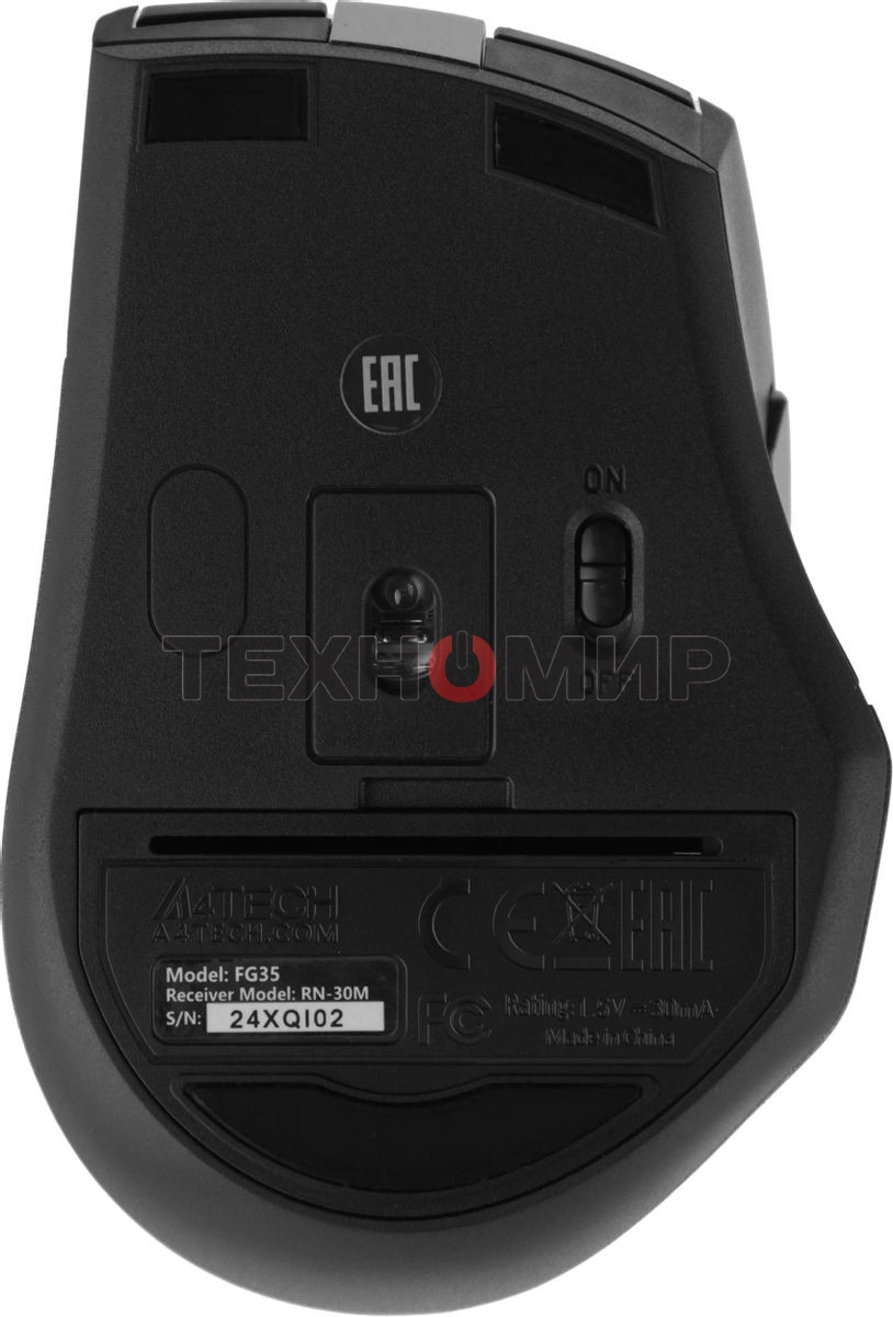 Мышь беспроводная A4Tech Fstyler FG35 серый/черный, 2000 dpi, радиоканал, USB, кнопки - 6