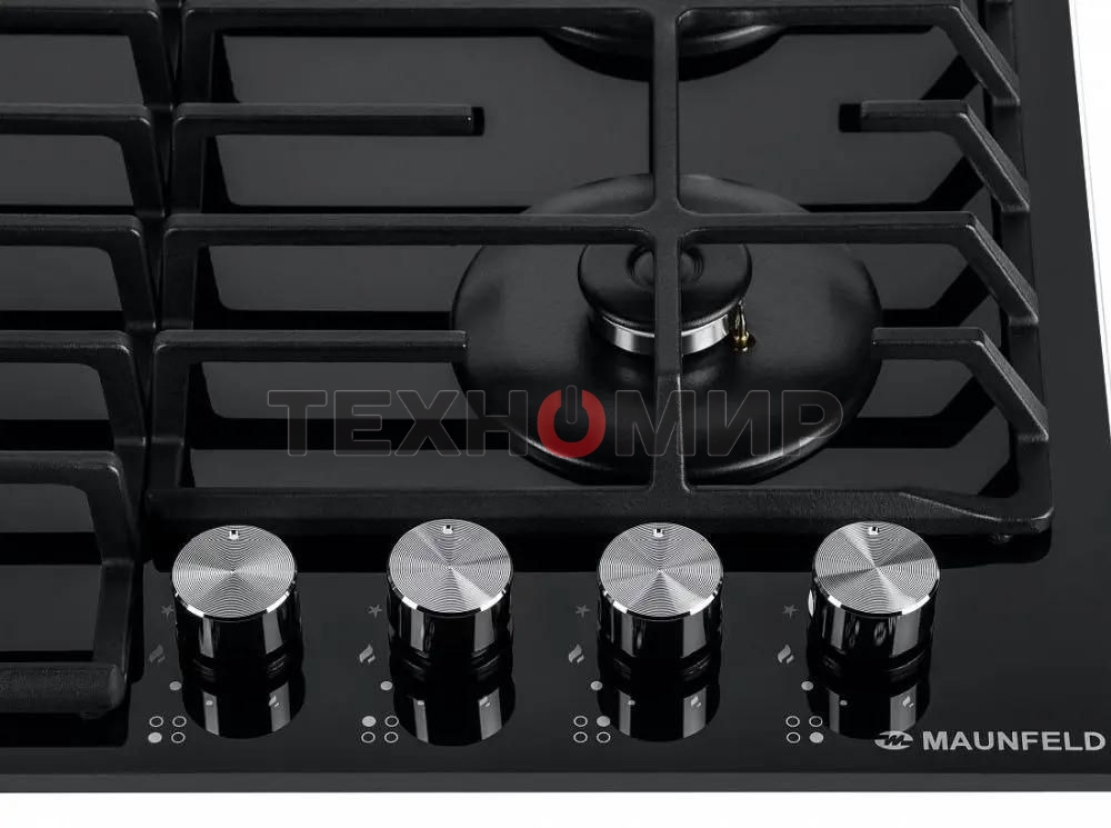 Газовая варочная панель Maunfeld EGHG.64.6CB/G, 4 конфорки, закаленное стекло, черный