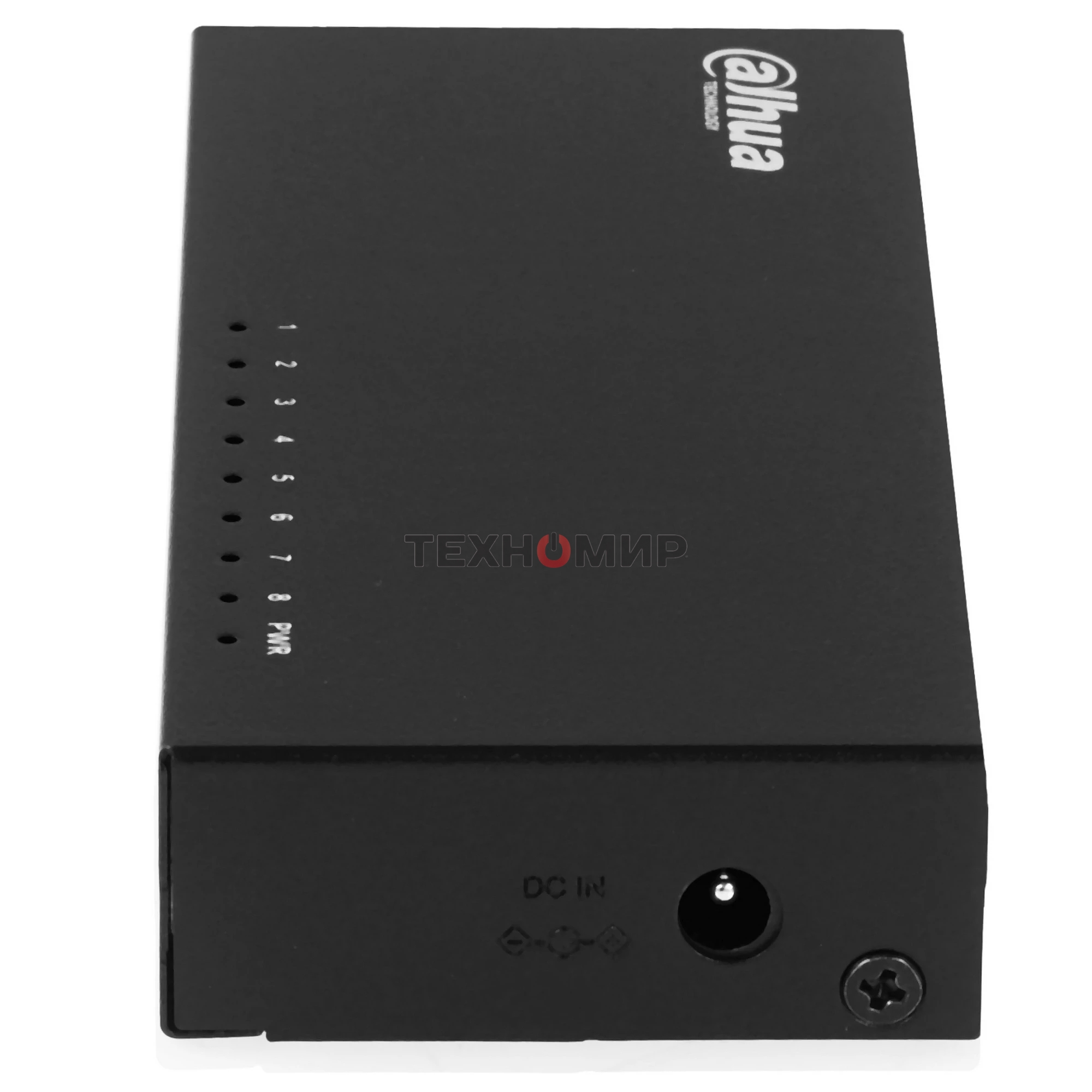 Коммутатор 8-в-1 Dahua DH-PFS3008-8ET/8 портов до 100 Мбит.с/коммутация до 1.6 Gbит.с/неуправляемый/Plug & Play/черный (DH-PFS3008-8ET)