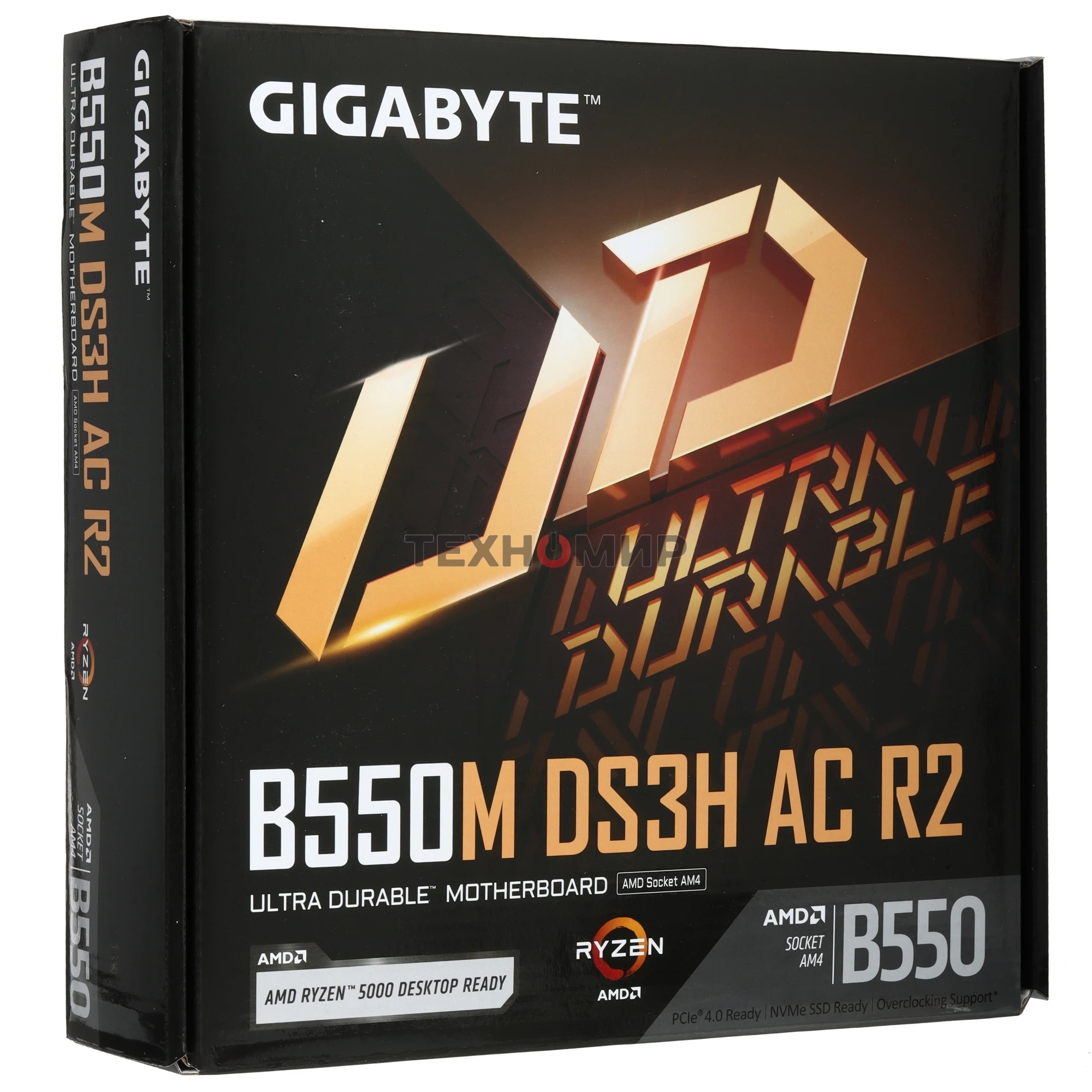 Материнская плата Gigabyte B550M DS3H AC R2, AM4, AMD B550, 4xDDR4, 4xSATA, 2xM.2, 1xPCIe 4.0 x16, 1xPCIe 3.0 x4, 1xPCIe 3.0 x1, 1xDP, 1xHDMI, 1x1Gb LAN, Wi-Fi, Bluetooth 5.0, 4xUSB-A 5Gbps, 2xUSB-A 2.0, 3x3.5 мм, 7.1, mATX