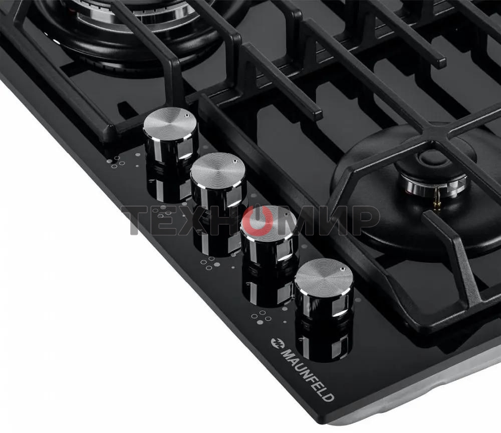 Газовая варочная панель Maunfeld EGHG.64.6CB/G, 4 конфорки, закаленное стекло, черный