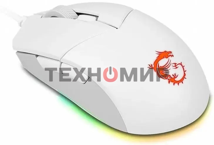 Мышь проводная MSI Clutch GM11 белый, 5000 dpi, USB, кнопки - 6