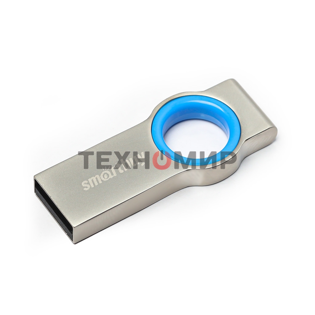 Флешка USB Smartbuy Metal Blue (SB064GbMC2), 64Gb, USB 2.0, R/W 20/10, синий/серебристый
