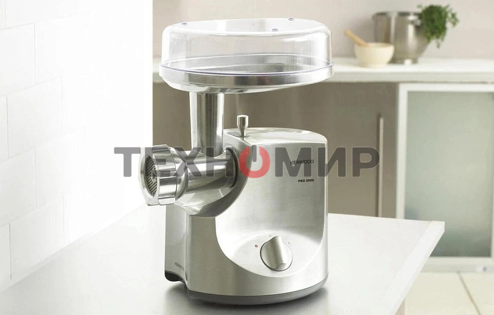 Мясорубка электрическая Kenwood MG700 серебристый, 2000 Вт, 3.0 кг/мин, реверс, защита от перегрузки, насадки - 5