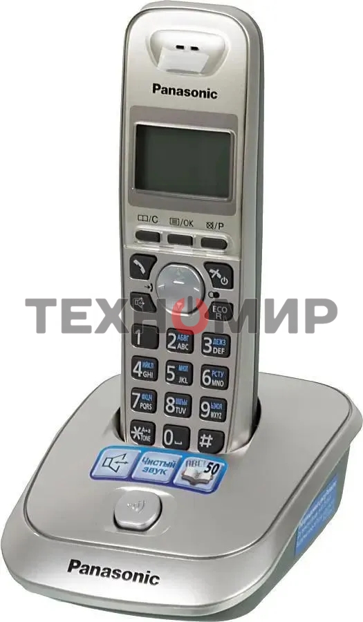 Телефон Panasonic KX-TG2511RUN (платиновый) АОН, Caller ID,спикерфон на трубке,переход в Эко режим одним нажатием