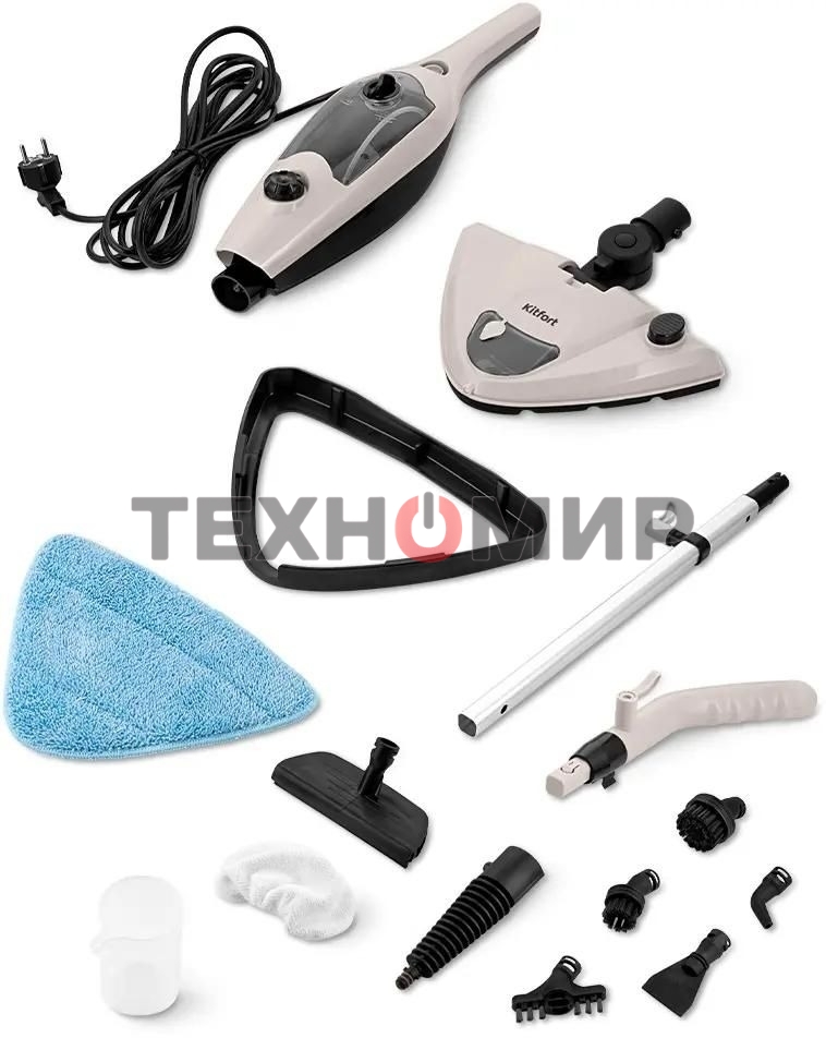 Швабра паровая Kitfort КТ-3929 1300Вт бежевый/черный