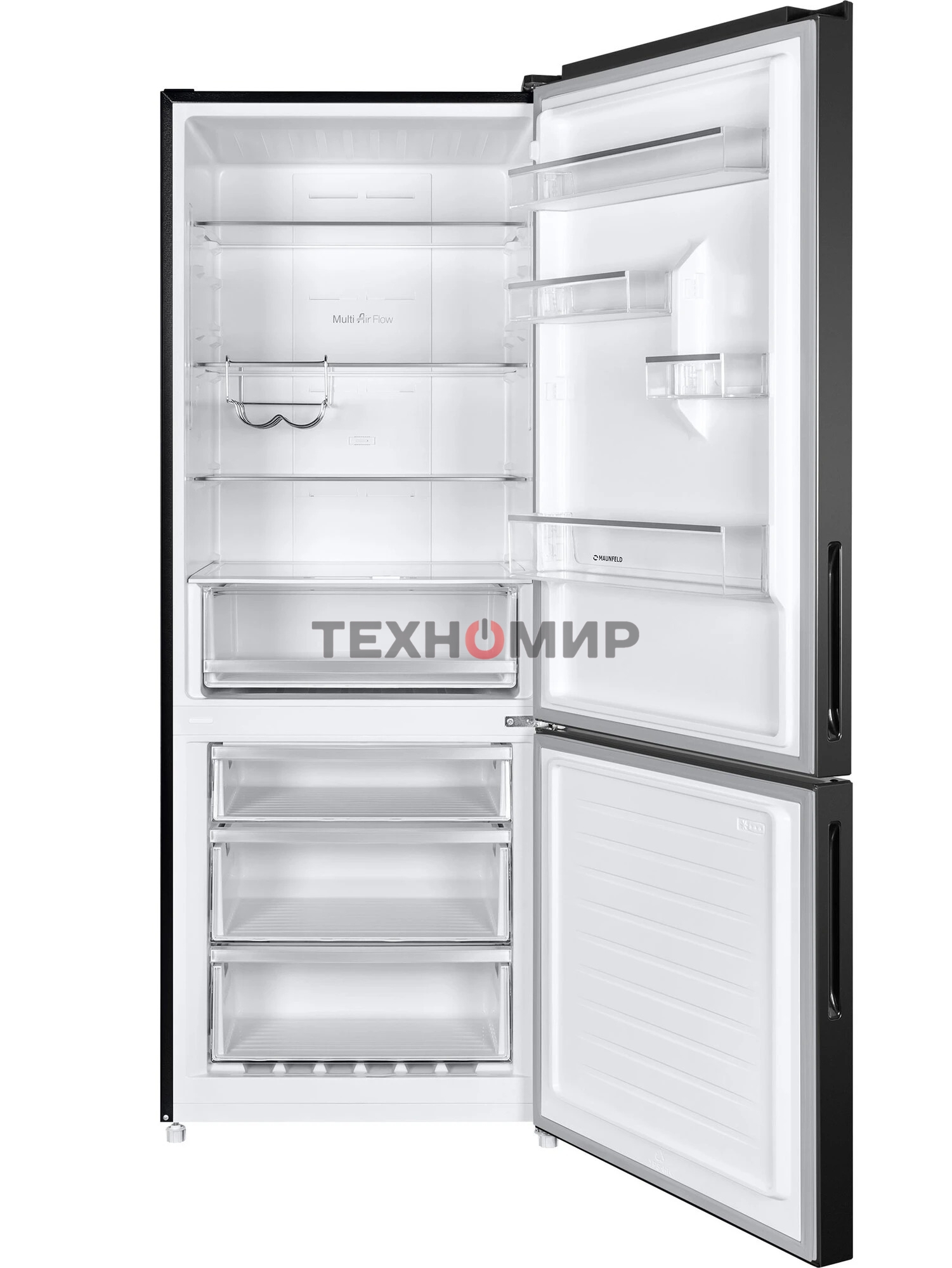 Холодильник Maunfeld MFF1857NFSB черный мат. инвертер двухкамерный 336/117л морозилка снизу