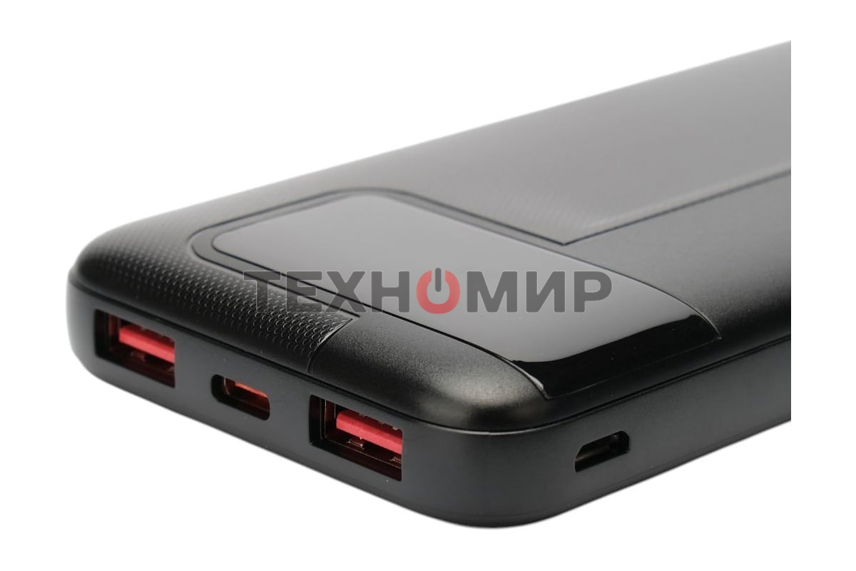 Портативный аккумулятор Gembird GPB-10Q, 10000мА·ч, QC/PD, дисплей, черный