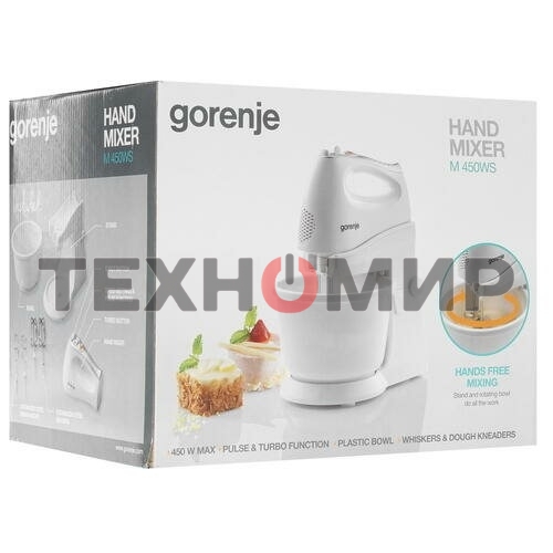 Миксер Gorenje M450WS, 450 Вт,, 5 скоростей, белый