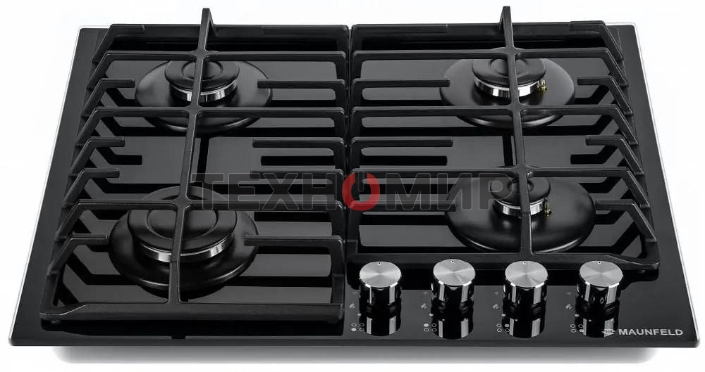 Газовая варочная панель Maunfeld EGHG.64.6CB/G, 4 конфорки, закаленное стекло, черный