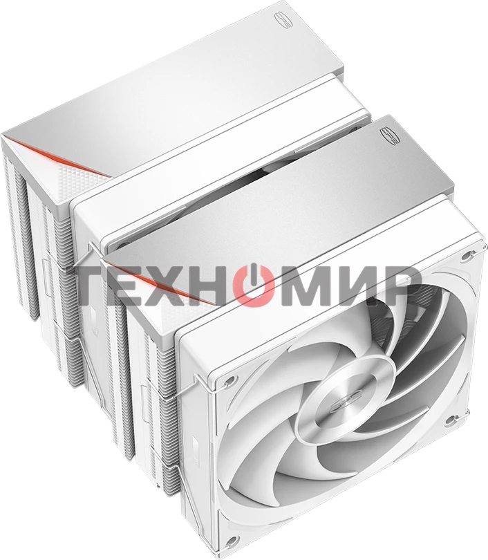 Кулер для процессора PCCooler RZ620 WH (260W, 4-pin PWM, 158мм, Al/Cu, 6x6мм, 2x120мм, 86.73CFM, 32dBA, 1800RPM, S: 1851/1700/1200/115X, AM5/AM4, белый)