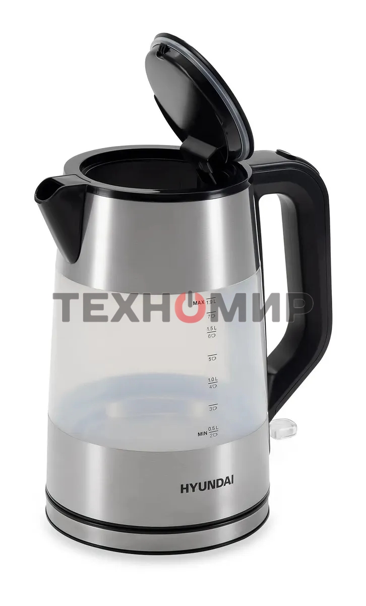 Чайник электрический Hyundai HYK-P4026 2 л, 2200 Вт, черный (корпус: пластик)
