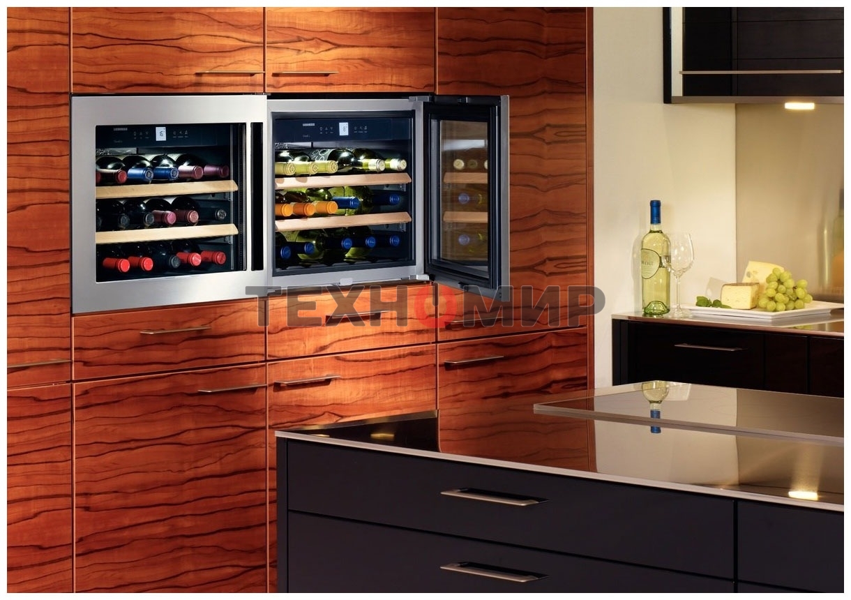 Встраиваемый винный шкаф Liebherr WKEes 553-26 001, нержавеющая сталь