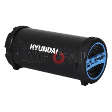 Колонка портативная Hyundai H-PAC220 черный/голубой 10W 1.0 BT/3.5Jack/USB