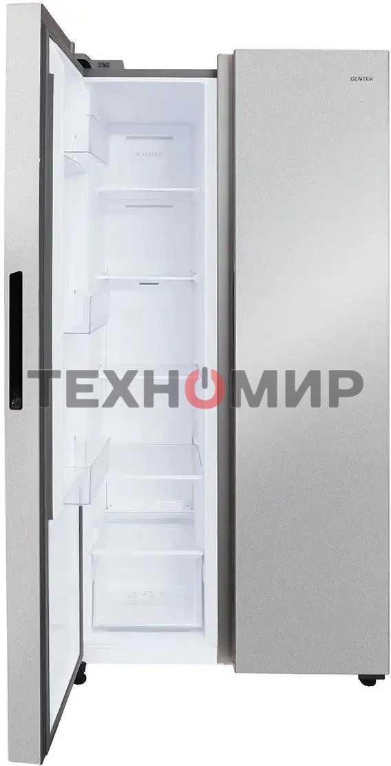 Холодильник Centek CT-1757 NF нержавеющая сталь двухкамерный 271/189л морозилка сбоку, No Frost, Side by Side