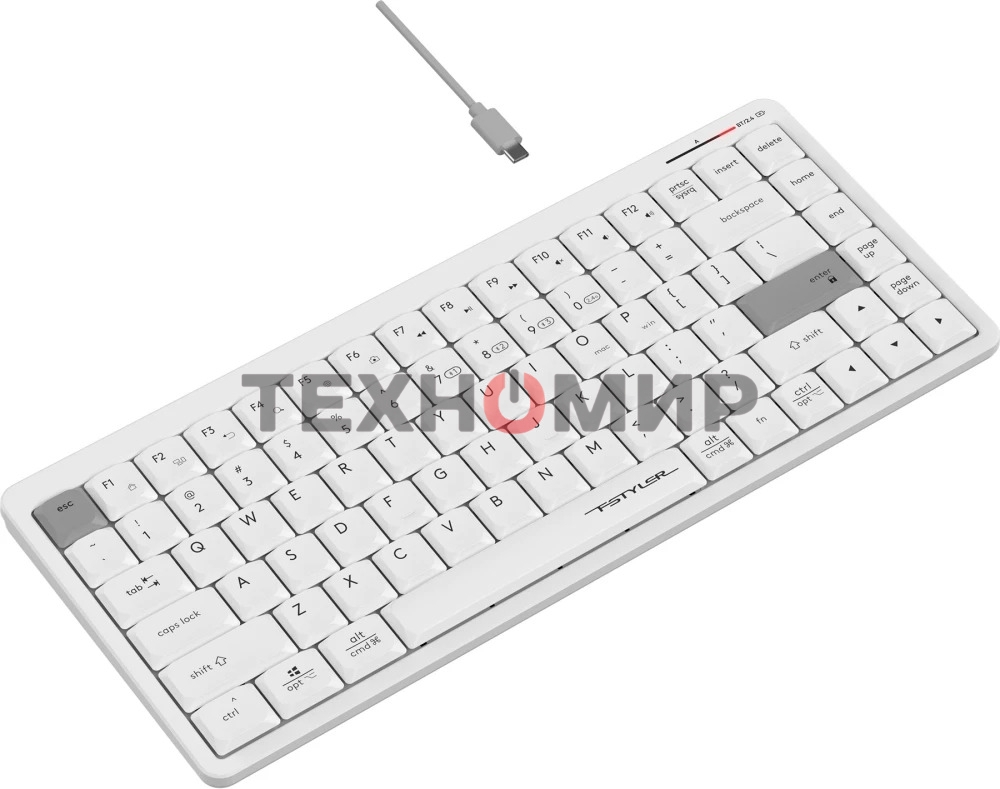 Клавиатура A4Tech FBX53C беспроводная, Bluetooth, радиоканал, белый