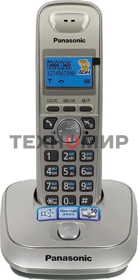 Телефон Panasonic KX-TG2511RUN (платиновый) АОН, Caller ID,спикерфон на трубке,переход в Эко режим одним нажатием