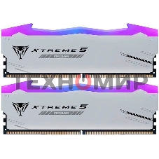 Оперативная память Patriot Viper Xtreme 5, DDR5, 48GB (2x24GB), 6000MHz, CL30, DIMM, с радиаторами, RGB, серебристый