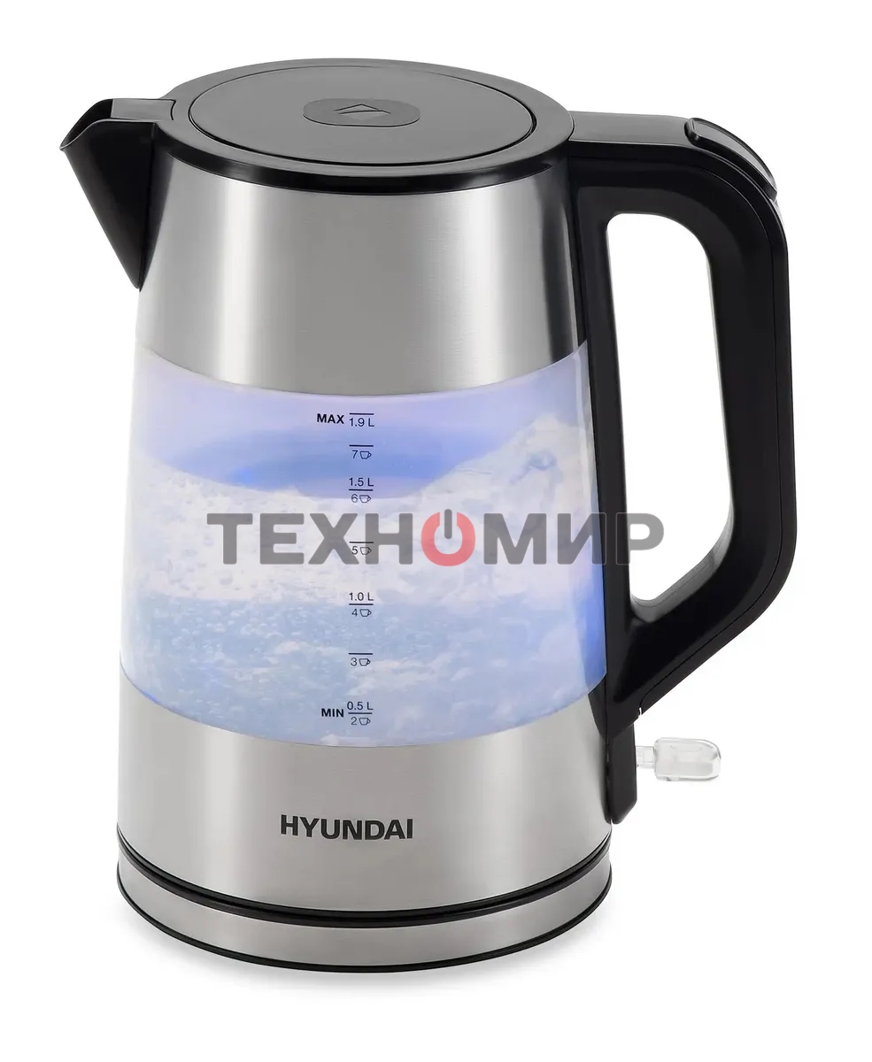Чайник электрический Hyundai HYK-P4026 2 л, 2200 Вт, черный (корпус: пластик)