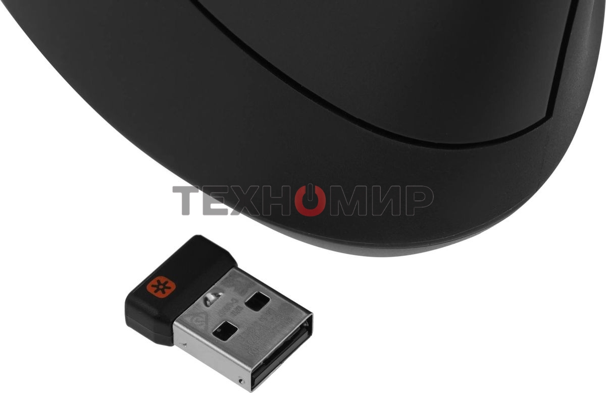 Мышь беспроводная/проводная Logitech MX Vertical графитовый, 4000 dpi, радиоканал, Bluetooth, USB, кнопки - 6