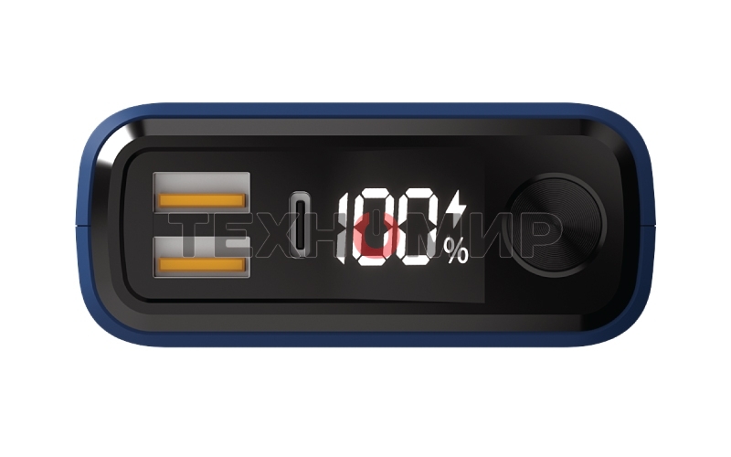 Портативный аккумулятор OLMIO QS-30, 30000mAh, 22.5W, QuickCharge3.0/PowerDelivery, LCD, темно-синий