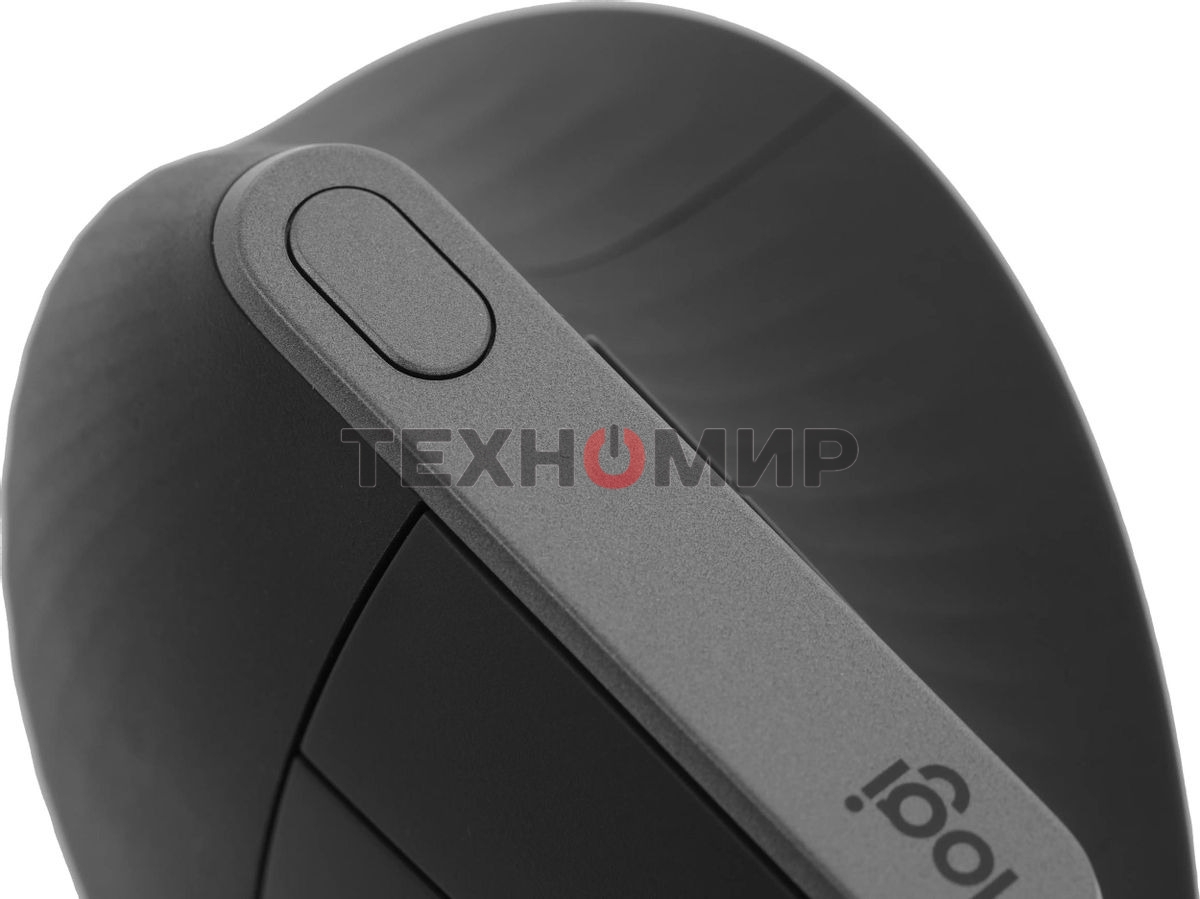 Мышь беспроводная/проводная Logitech MX Vertical графитовый, 4000 dpi, радиоканал, Bluetooth, USB, кнопки - 6