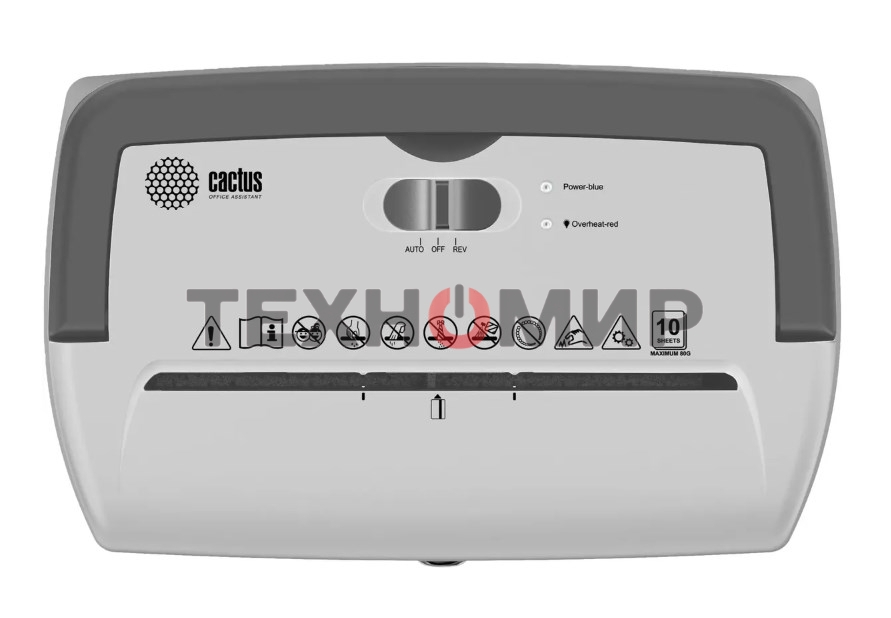 Шредер Cactus CS-SH-C5 белый (секр.P-4) фрагменты 10лист. 21лтр. скрепки скобы пл.карты