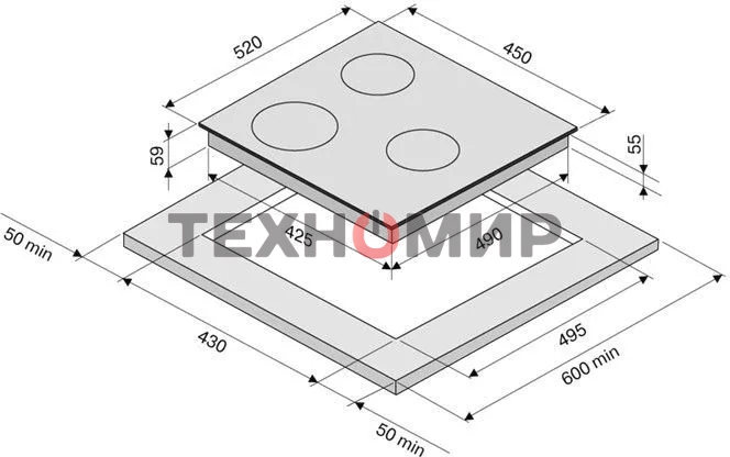 Индукционная варочная панель Krona REMO 45 BL
