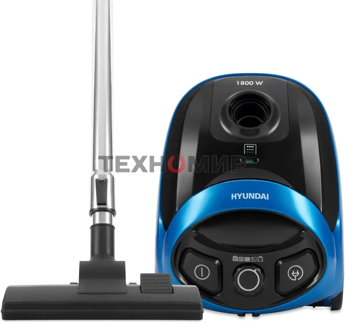 Пылесос Hyundai HYV-B1550 синий/черный, 250/1800 Вт, уборка сухая, пылесборник мешок, 1.5 л (в компл.:1мешок)