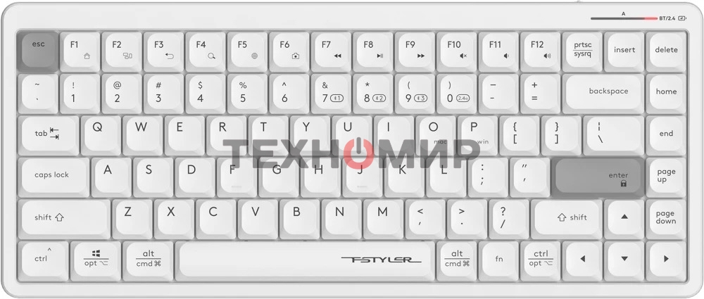 Клавиатура A4Tech FBX53C беспроводная, Bluetooth, радиоканал, белый