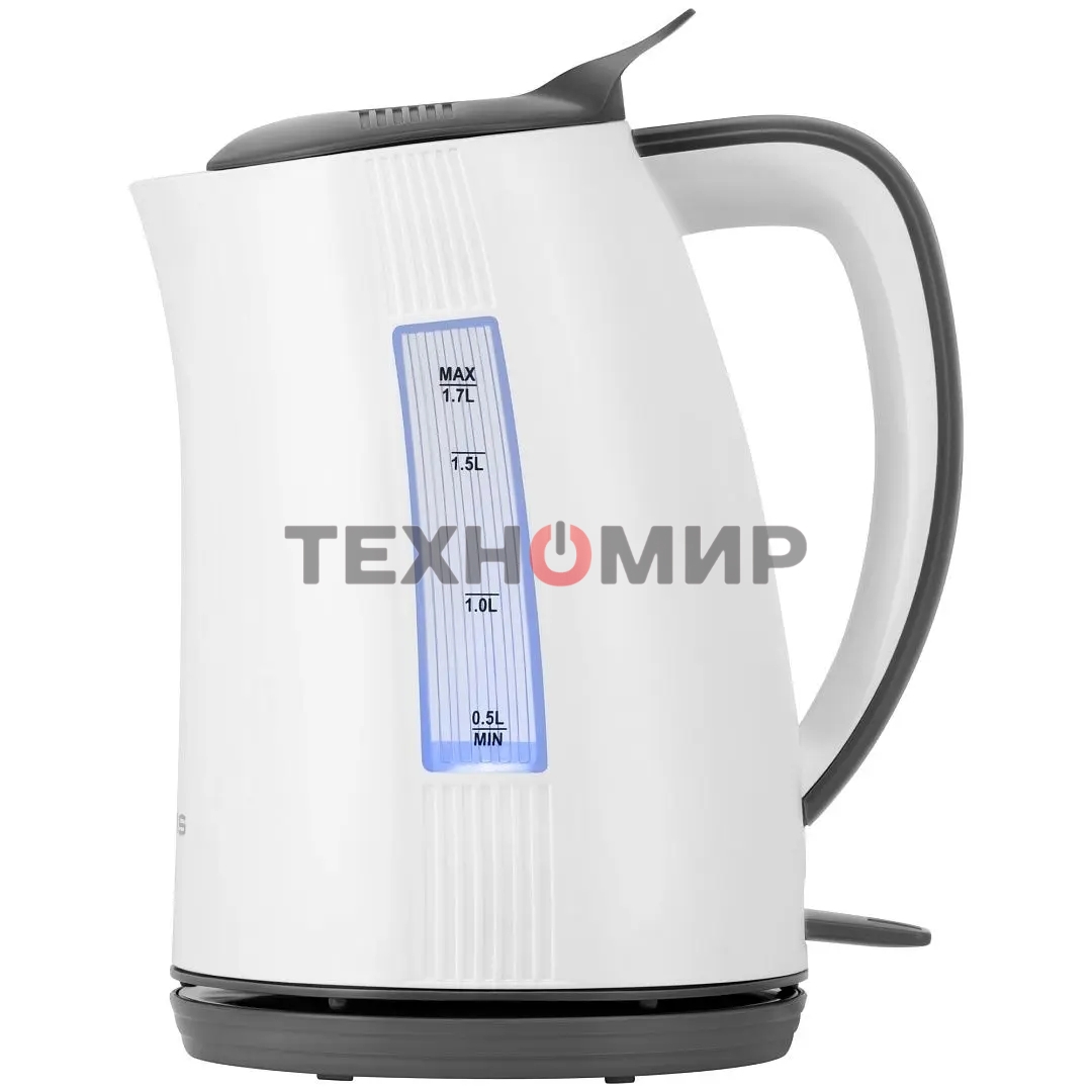 Чайник электрический Polaris PWK1708C Water Way Pro, белый/серый