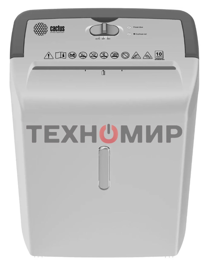 Шредер Cactus CS-SH-C5 белый (секр.P-4) фрагменты 10лист. 21лтр. скрепки скобы пл.карты