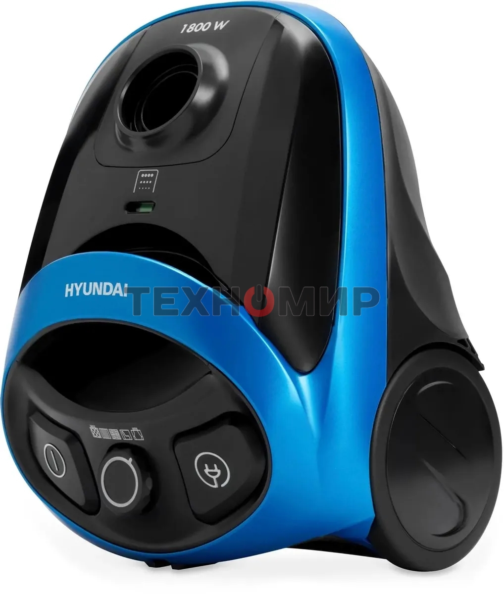 Пылесос Hyundai HYV-B1550 синий/черный, 250/1800 Вт, уборка сухая, пылесборник мешок, 1.5 л (в компл.:1мешок)