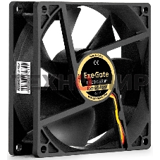 Вентилятор 12В DC ExeGate ExtraSilent ES09225S3P (92x92x25 мм, Sleeve bearing (подшипник скольжения), 3pin, 2000RPM, 25dBA)