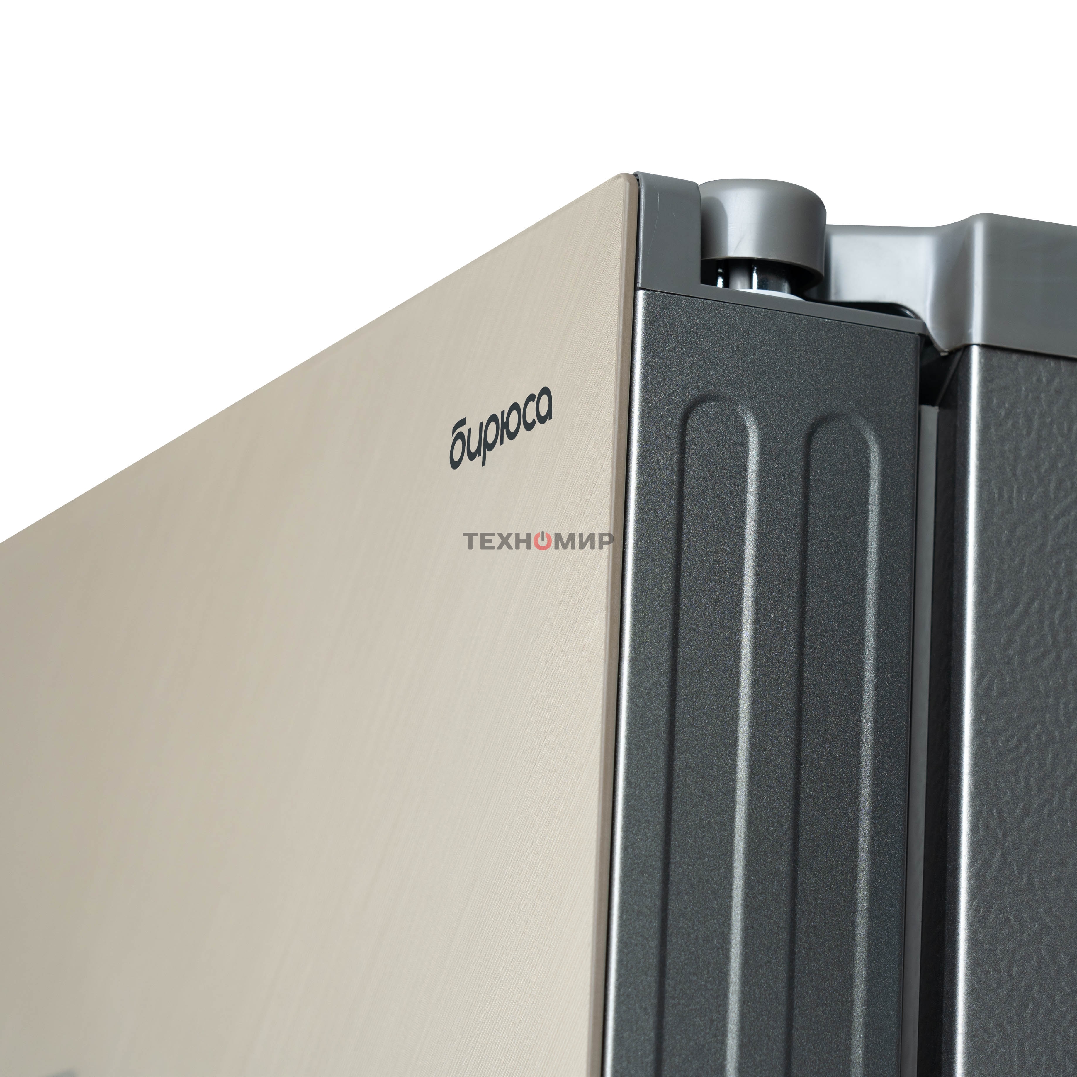 Холодильник Бирюса SBS 541 TGG текстурированное бежевое стекло двухкамерный 343/198 л морозилка слева, NoFrost, Side-by-side