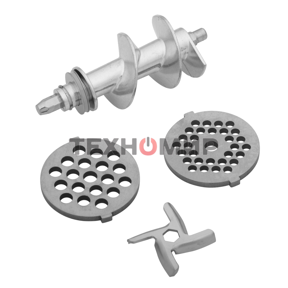 Мясорубка электрическая Maunfeld MF-232WR красный, 1340 Вт, 1.3 кг/мин, реверс, насадки - 4