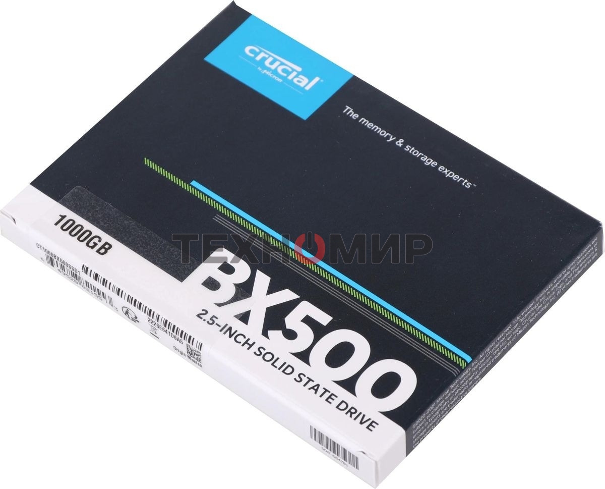 Накопитель SSD Crucial BX500, 1Tb, SATA III, 2.5